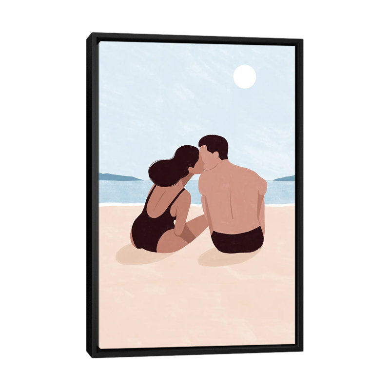First Kiss by Maja Tomljanovic - Gallery-Wrapped Canvas Giclée on Canvas, 152.4 cm H x  101.6 cm W  x  4.445 cm D, Black