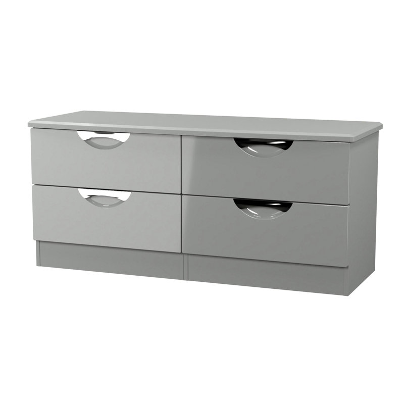 Bernab 112 cm W Chest of 4 Drawers, Grey