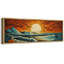 «Sun and Moon Oceanic Sunset Waves And Sun Dynamic Sea Landscape», reproduction d'art sur toile-98042173-111665155