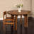 Everly Round Mango Wood Dining Table with Arched Base, Walnut