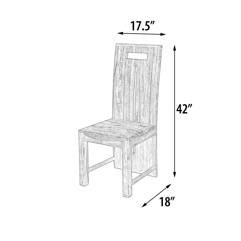 Cinnamon Amber High Back Solid Sheesham Wood Side Chair