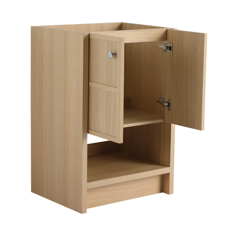 Meuble-lavabo autoportant en contreplaqué de chêne 24 po - option pratique avec solution de rangement à 2 portes