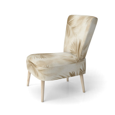 Palm Trees Accent Chair - Neutral Palm Leaves Drift III Side Chair