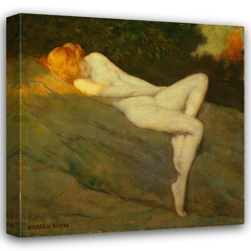«Sleeping Nude» par Warren B. Davis - Art mural sur toile tendue avec châssis, H 24 po x l 17 po