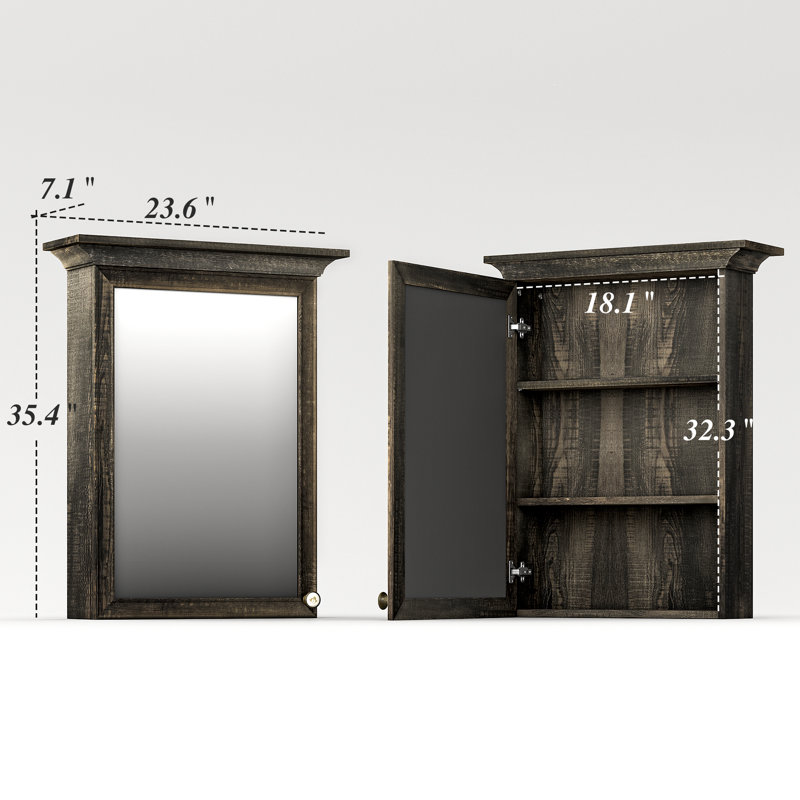 Medicine Cabinet With Mirror and Adjustable Shelves