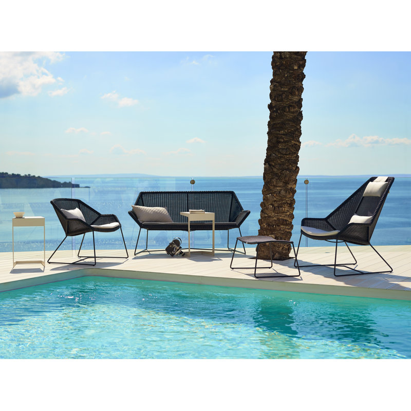 Breeze Outdoor Ottoman, Black