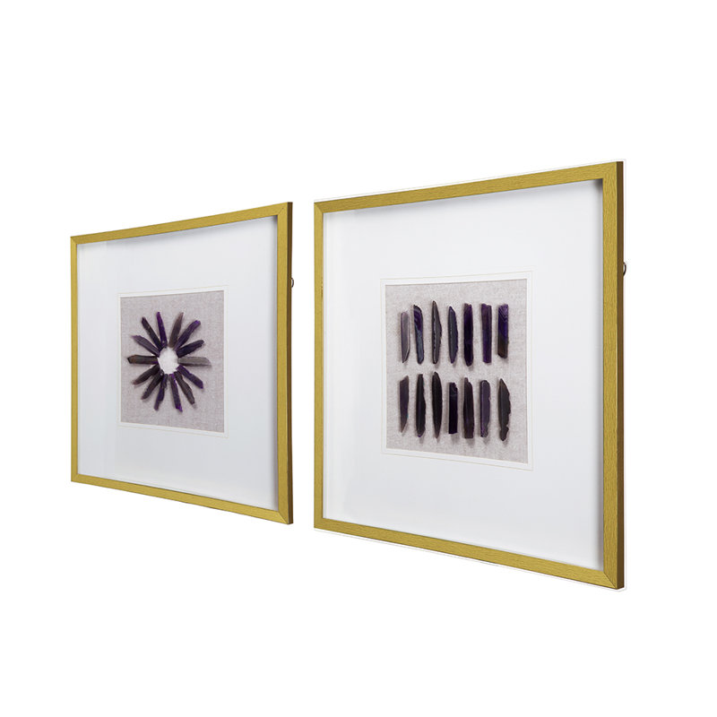 Ensemble de 2 boîtes à ombre en papier Sienna - 2 motifs d'agate, côte à côte / présentoir séparé