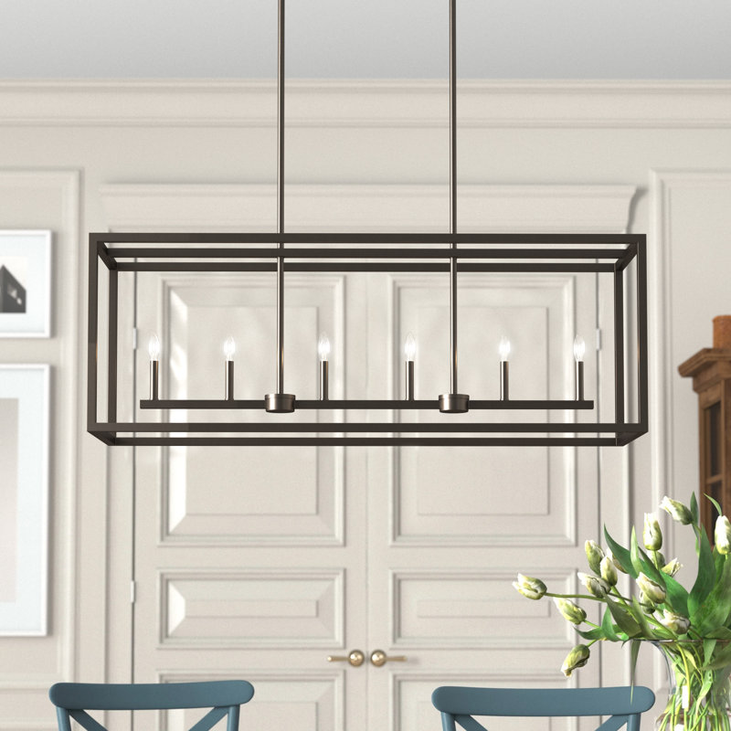 Agawam 6-Light Dimmable Steel Linear Pendant, No, Bronze