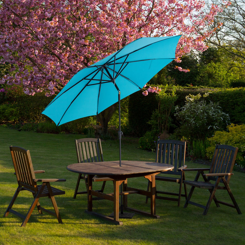 Parasol de marché 120 po Frison, H 97 po x l 117 po x P 117 po, Bleu aqua