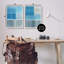 «Blue Rustic Abstraction», impression sur bois 2 pièces-93786817-93786819