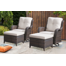 Deb Wicker Patio Swivel and Glider Chairs with Ottomans and Cushions(Set of 2)