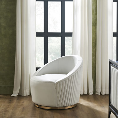 Fauteuil pivotant en cuir Dawson noir