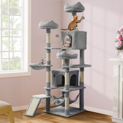 75" H Drusi Multi-Level Large Cat Tree with 3 Perchs