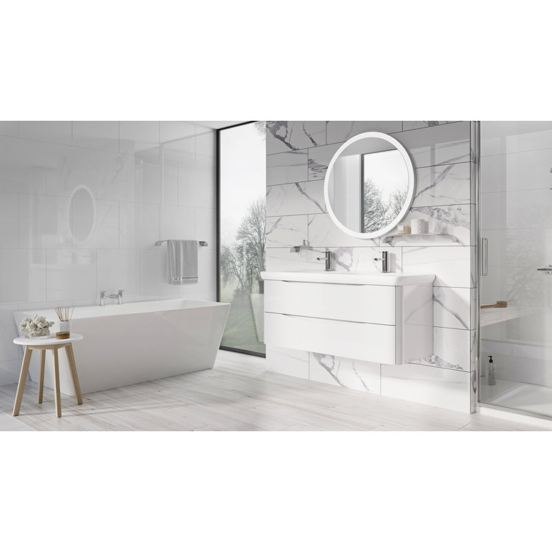 Stanhope 1200mm Double Bathroom Vanity with Integrated Polyglomerate Basin, White