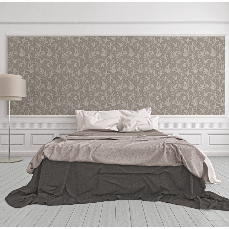 Tessuto 10.1m x 53cm Wallpaper, Brown/Grey