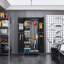 Armoire de rangement 71 po en métal avec portes, armoire multifonctionnelle verrouillable en acier pour salle de bain / garage, rangement pour garde-robe à balais (tringle-1)