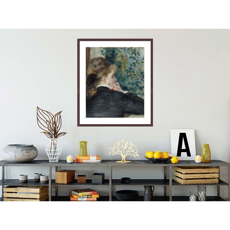 «Pensif La Songeuse or Day Dreaming» par Pierre-Auguste Renoir, impression giclée encadrée, H 38,91 po x l 33,5 po