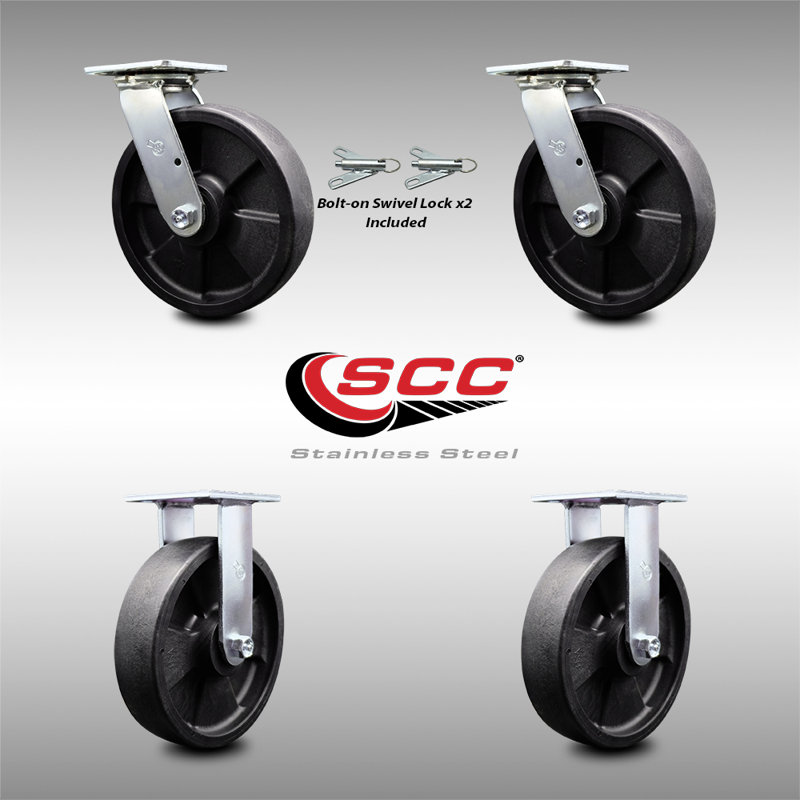4 Piece Glass Filled Nylon Caster Set