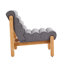 Living Fluffy Accent Chair Gray With Natural Solid Wood Frame-200299646