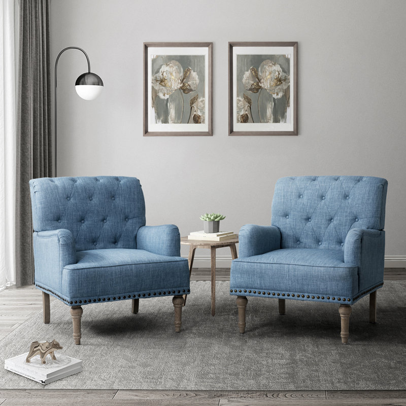 Fauteuil Wilkey, Polyester bleu