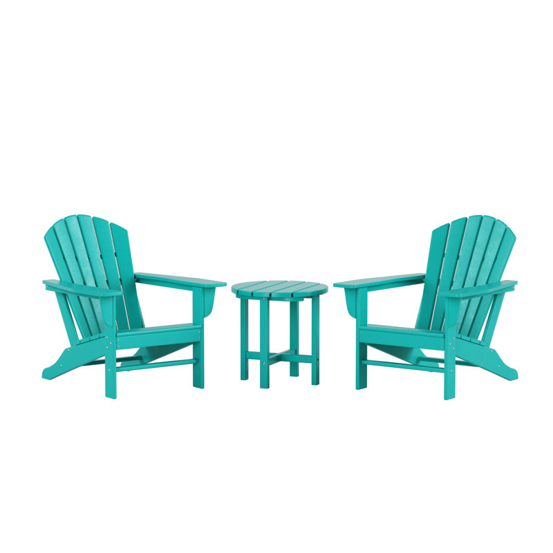 Chaise Adirondack en plastique avec table Altura, Turquoise