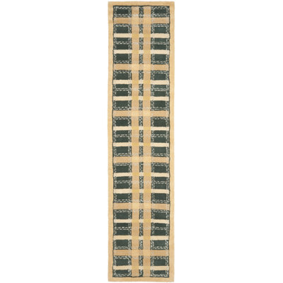 Martha Stewart Hand Tufted Wool/Viscose Plaid Rug in Cornucopia Gold