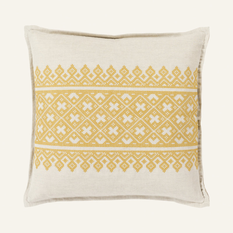 Coussin Pentas, 18 po x 18 po, Rouille / kaki, Duvet