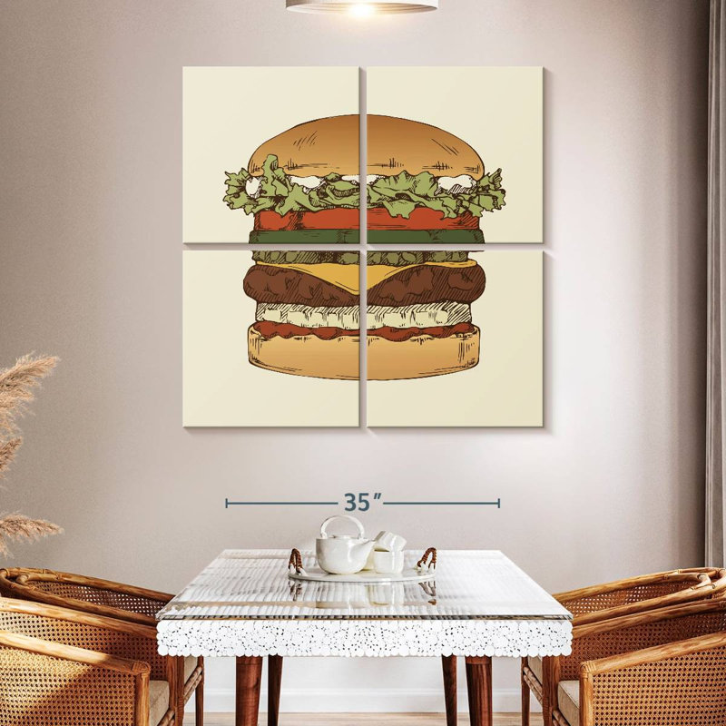 Yarlin Vintage Hamburger, H 45 po x l 45 po