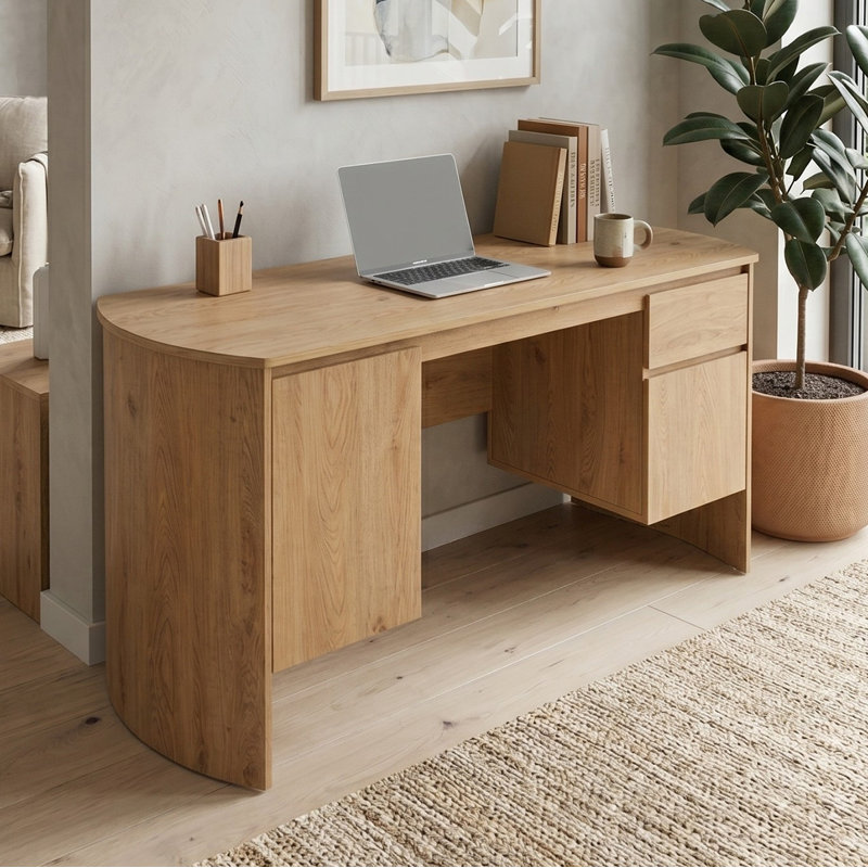160Cm W Rectangle Desk with Cabinet
