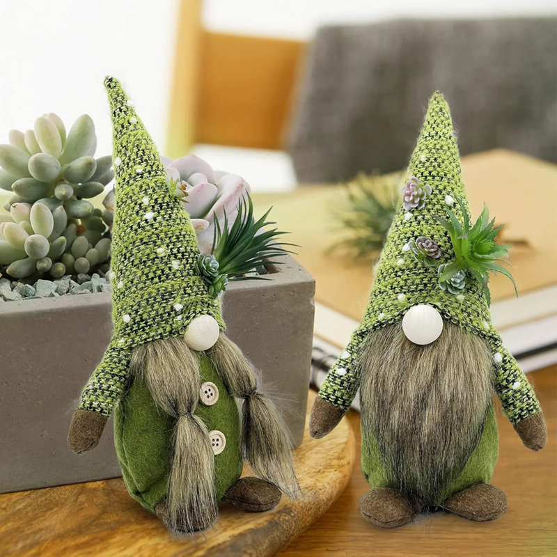 Gnomes en peluche, ornement unique unique de bonne chance, décoration de table de bureau d'intérieur