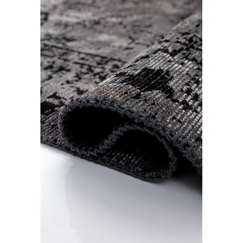 Tapis oriental gris / noir Rapture, Rectangle 7 pi 10 po x 11 pi 2 po