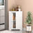 Floor Corner Cabinet With 2 Doors And Adjustable Shelves, Freestanding Narrow Cabinet Organizer, Corner Storage Cabinets