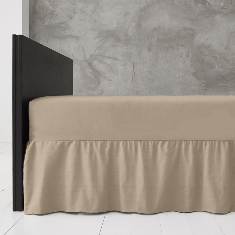 Premium Cotton Blend Plain Dyed Valance Sheet | Soft Durable and Breathable Luxury Bed Sheet for Ultimate Comfort, Natural