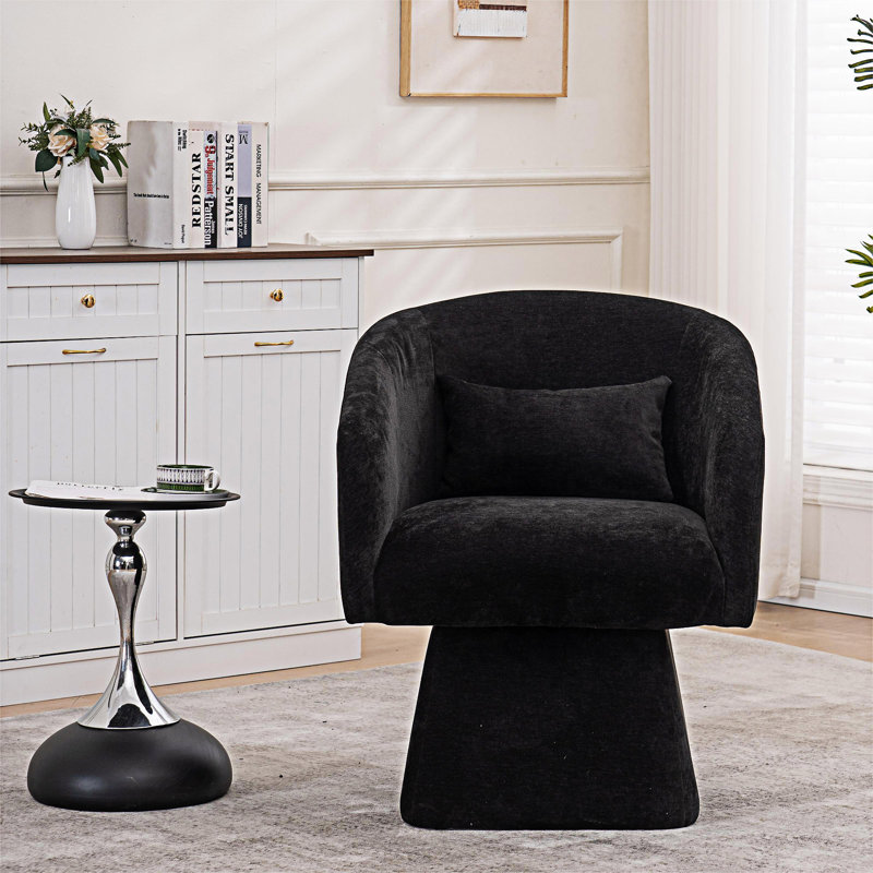 Fauteuil d'appoint pivotant rembourré, Noir