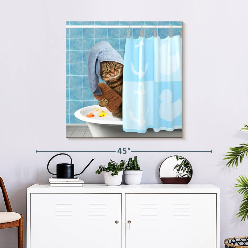 Ketti Funny Bathing Cat, 30" H x 30" W