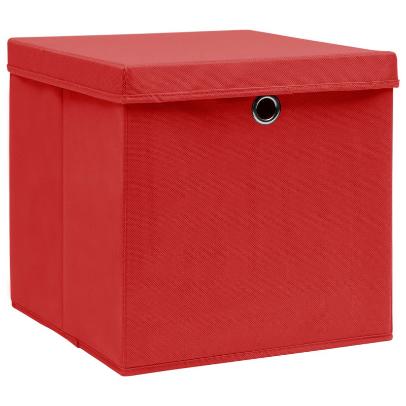 Rebrilliant Fabric Decorative Bin, Red, 28cm H x 28cm W x 28cm D