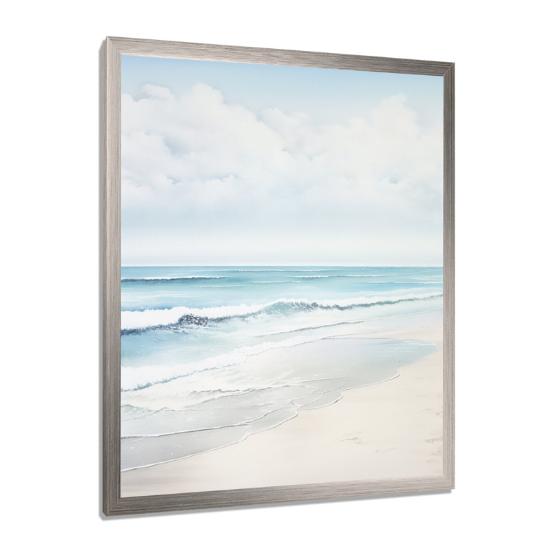 «Beach Photo Tranquil Waters II - Coastal Beach», art mural, H 32 po x l 24 po x P 1 po, Cadre simple argenté