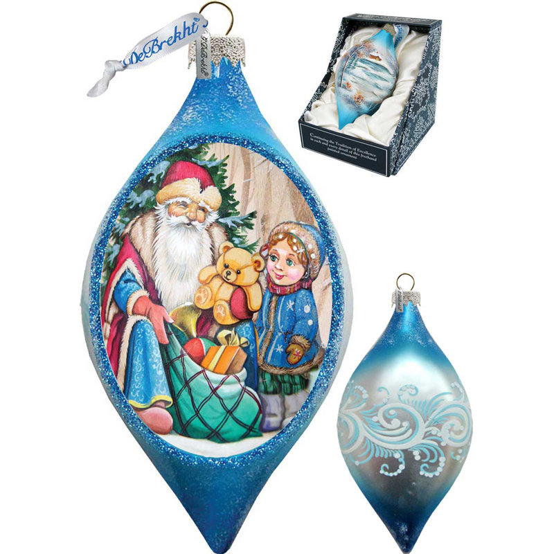 Holiday Baby 1st Christmas Glass Ornament Drop, Toy Bag