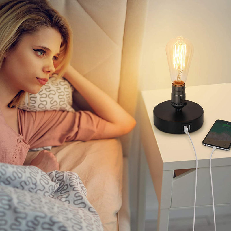 Lampe de bureau USB en métal Barwon