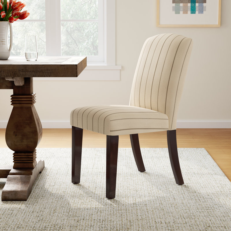 Estrela 20'' H Upholstered Parsons Chair, Espresso, Classic Ink Performance Velvet