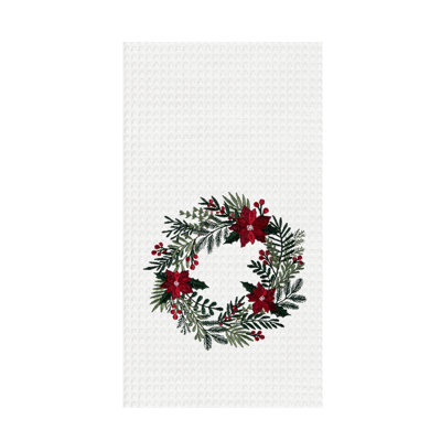 Serviette de Noël à motif floral poinsettia