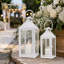 JHY DESIGN Set of 2 Metal Lanterns with Tempered Glass Farmhouse Candle Holders-874670213