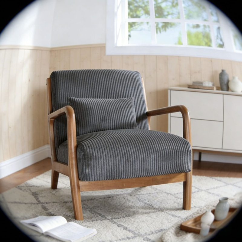 Wooden Lounge Chair, Gray