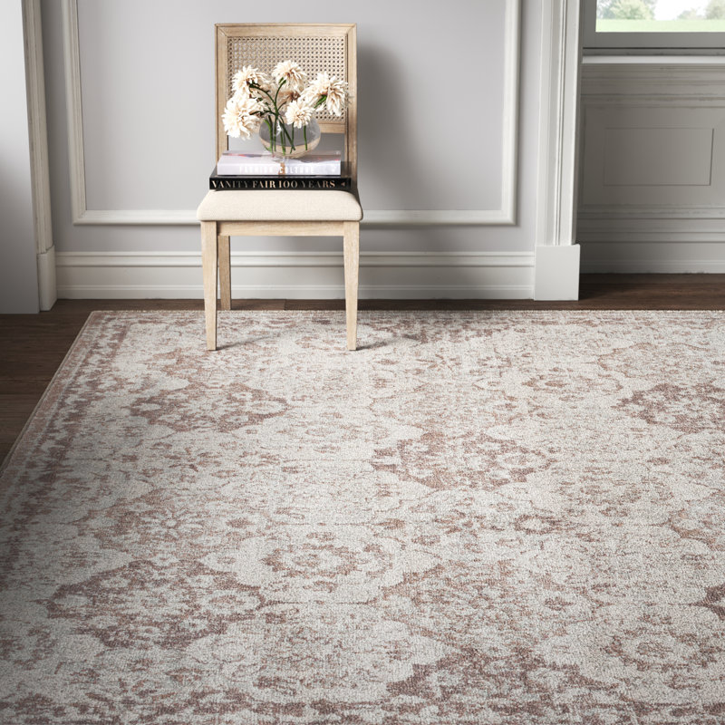 Avants Flatweave Camel/Cream Rug, Rectangle 6'7" x 9'