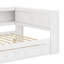 Lit de jour double en bois avec tablettes de rangement intégrées, éclairage USB / DEL et cadre de lit en bois avec deux tiroirs-2079637169