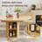 55"W Extendable Round Dining Table for 4–6 with Fluted Base & Large Space Storage Cabinet Oval Dinner Kitchen Table for Kitchens, Dining/Living Rooms-64248588