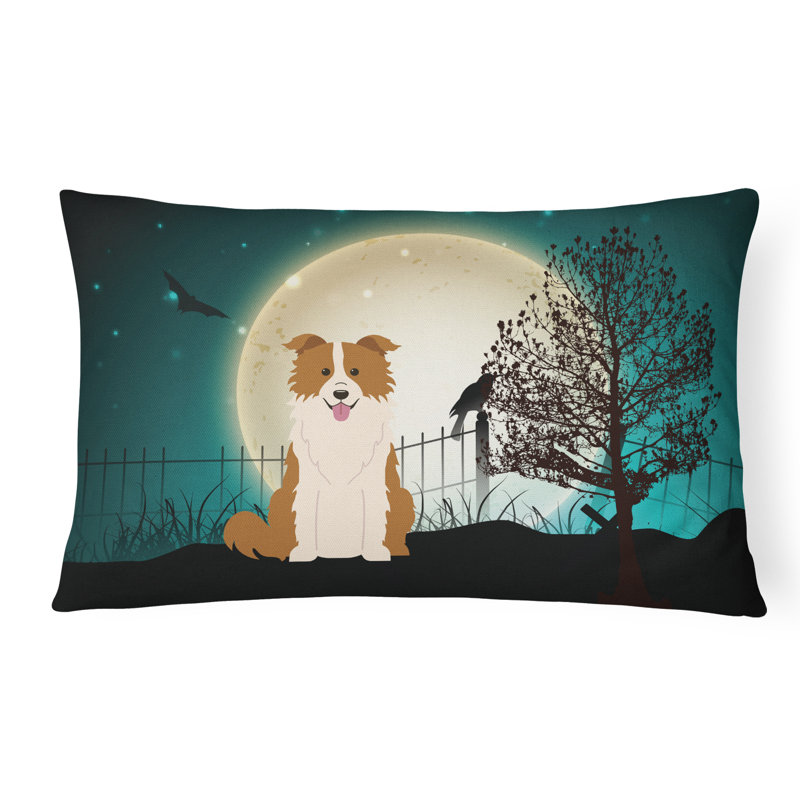 Coussin lombaire intérieur / extérieur Halloween, Rouge / blanc
