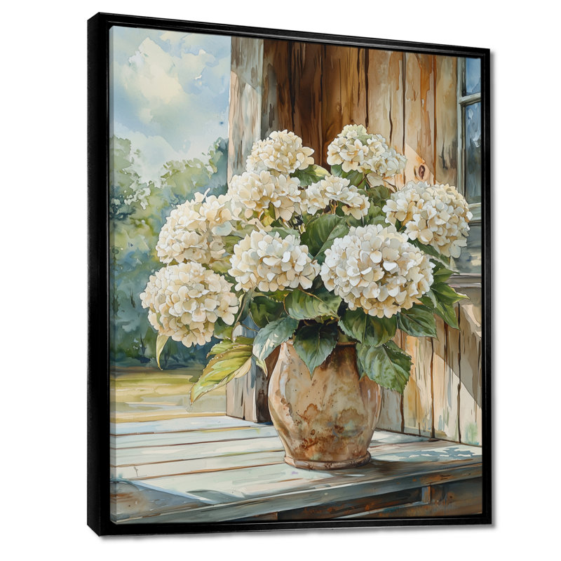 Barraclough - Floral Wall Decor, Black, Floater Framed Print, 20" H x 12" W