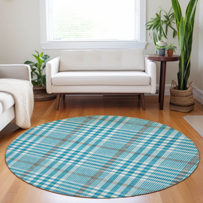 Tapis intérieur / extérieur bleu sarcelle Samira 