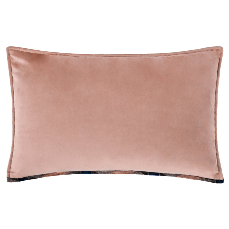 Delano Geometric Square 40" Cushion with Filling, Blush /Navy